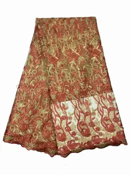 

African Lace Fabrics Nigeria Lace Fabrics Embroidery Blue Yellow Wedding Beaded Lace African Bridal Lace Fabric 5 Yards 2020