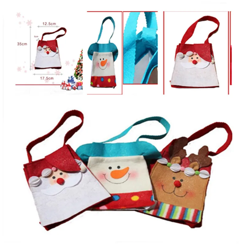 Несколько типов сумки для конфет с милым рисунком Санта Клауса, сумки для конфет, вечерние сумки для дома, рождественские украшения, Подарочный Держатель для детей