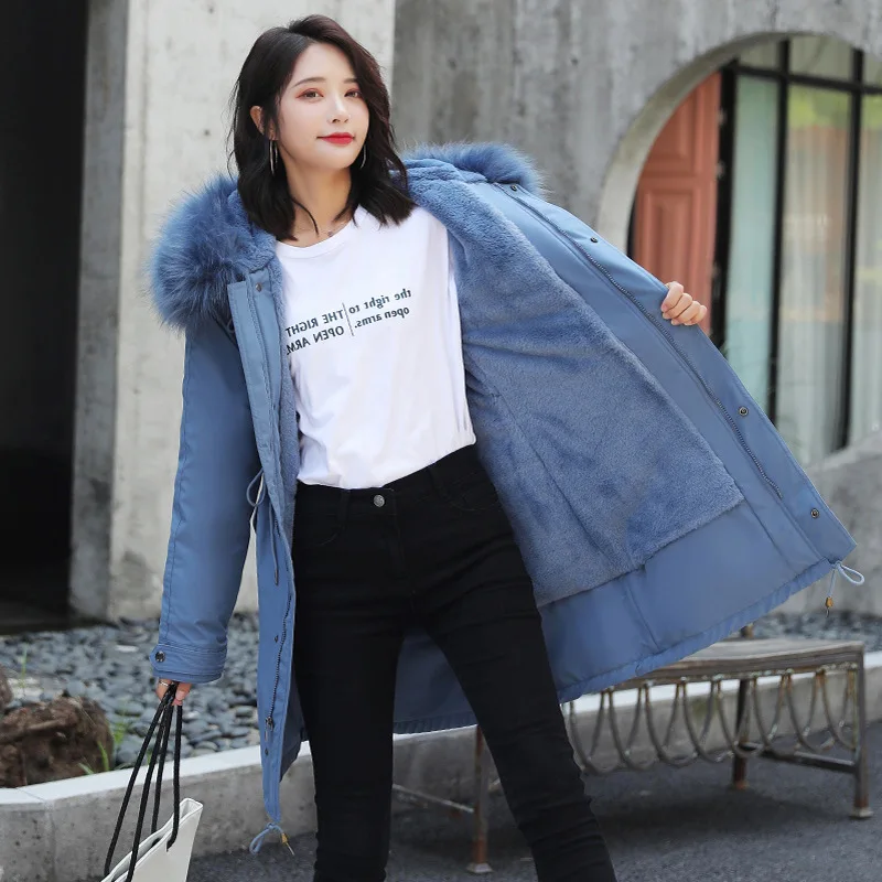 

Cross Border Taken Female 2019 Autumn And Winter New Style Korean-style Mid-length down Jacket Cotton-padded Clothes Thick Loose