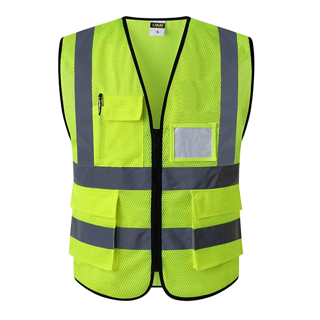 Reflective Safety Vest Engineer Construction Gear With Pockets
