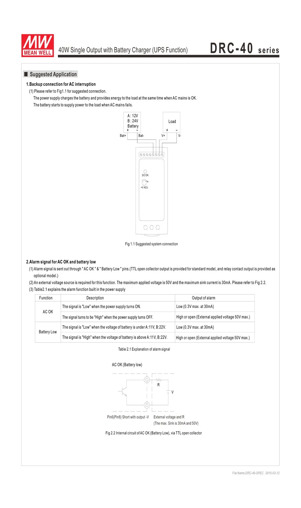 Бренд MEAN WELL представляет DRC-40A переключение Питание 40W 12~ 15V 110 V/220 В переменного тока до 13,8 V DC 1.9A DIN Rail Батарея Зарядное устройство с UPS Функция