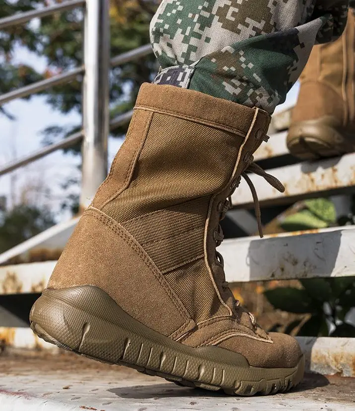 Military Tactical Combat Boots Outdoor Climbing Training Desert Boot High Top Lightweight Breathable Hiking Army Shoes
