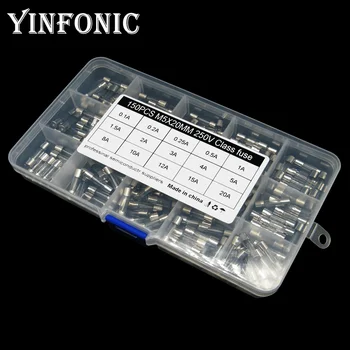 

15values x10pcs 0.1A-20A 5X20mm Glass fuse mixed sample kit box 0.1A/0.2A/0.25A/0.5A/1A/1.5A/2A/3A/4A/5A/8A/10A/12A/15A/20A