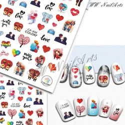 10 PCS Sexy Red Lip Nail Sticker Sticky Slider Cool Women's Nail Sticker Cartoon Love Valentine's Day DIY Decorative Sticker