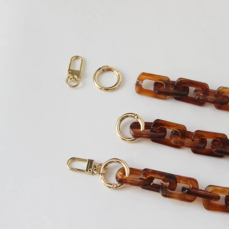 Sac ?� main,Cha?�ne de sac ?� main en r?�sine pour femme,accessoire de luxe,sangle,?�paule,marron 