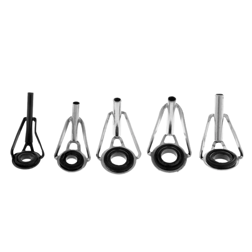 75pcs Fishing Rod Guides Top Tips Ring Set Raft Fishing Repair Accessories 1.8mm-8.5mm