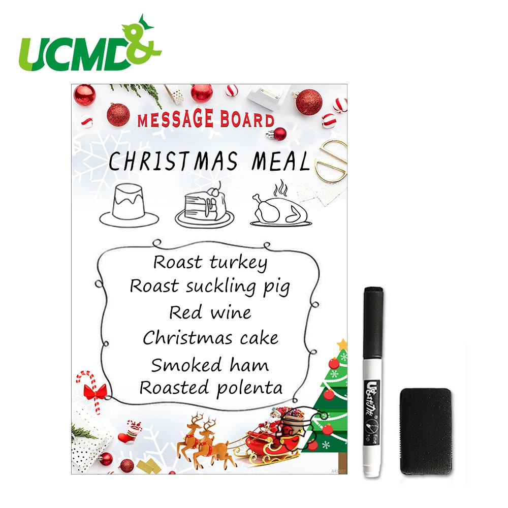 

A4 Flexible Christmas Message Sticker Whiteboard Magnetic Daily Weekly Plan To do List Erasable Refrigerator Record Remind Memo