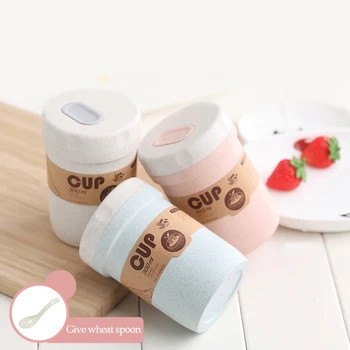 

Wheat Cup Straw Cup Soup Cup Breakfast Cup Portable Wheat Cup Heat Preservation Cup Plastic Microwave Sealed Soup Can