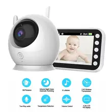 Babyphone vidéo sans fil 2.4GHz, écran LCD 4.3 pouces, Vision nocturne, Audio bidirectionnel, berceuse, alarme de température
