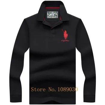 

2019 Brand men's long sleeve polo shirt embroidery solid cotton casual business polo men tee shirt homme polo shirt
