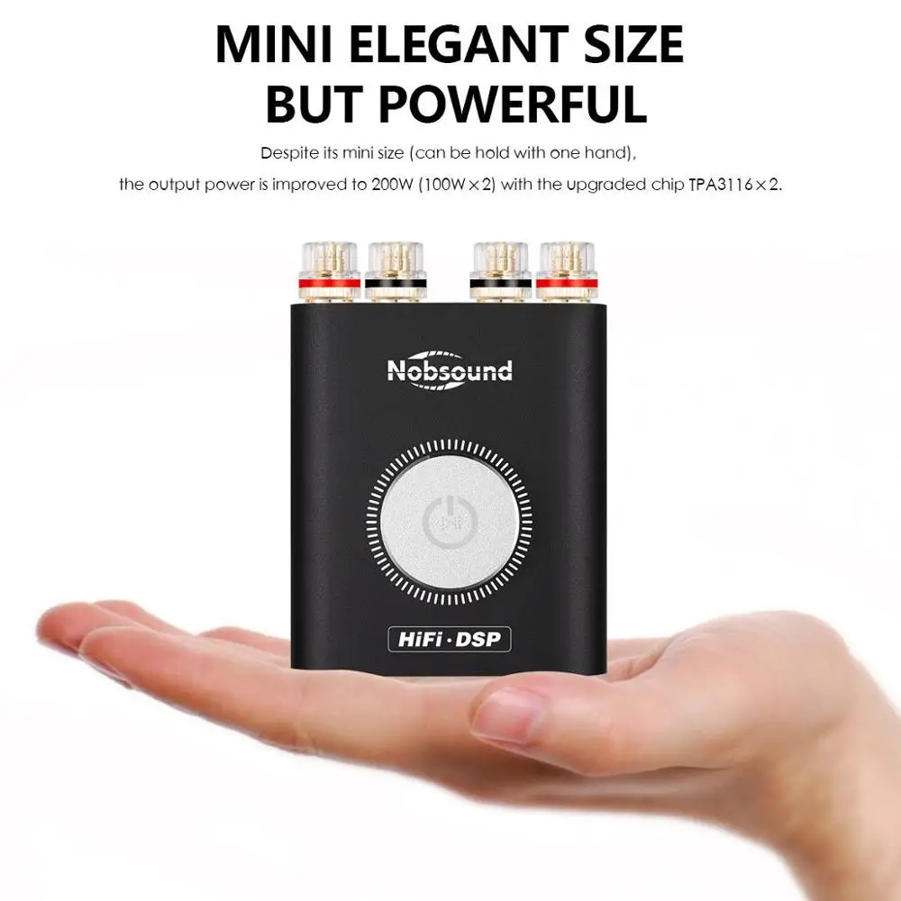 Цифровой усилитель мощности Douk audio Hi Fi DSP стерео наушники Amp Mini Bluetooth 5 0 TPA3116 200 Вт