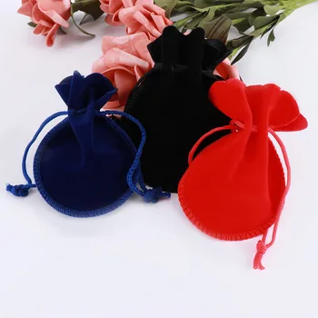 

5pcs Packing Drawstring Velvet Pouch Sachet Gift Bag For Jewelry Wedding Things Party Bead Container Storage Wholesale