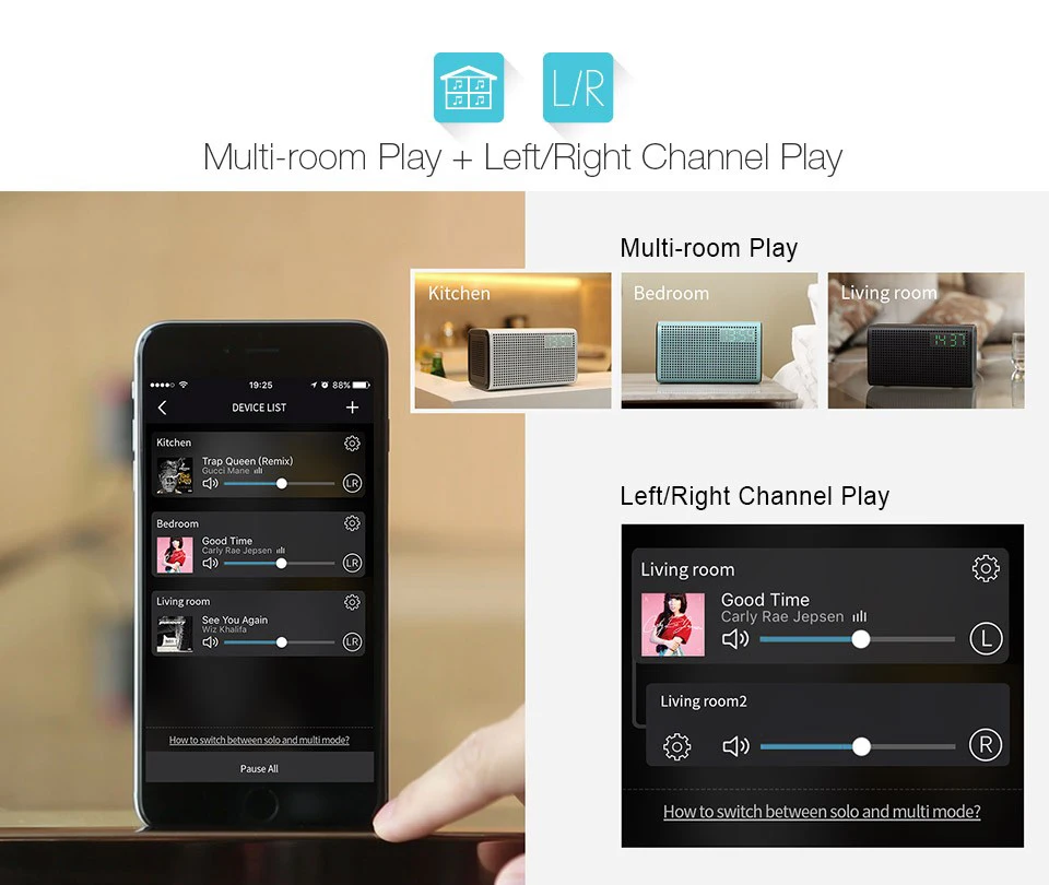 Bluetooth Колонка GGMM E3 20 Вт мощная Hi Fi звуковая панель с поддержкой Wi AUX