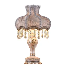 Lámpara de mesa romántica lámpara de mesita de noche de dormitorio lámpara de mesa de salón de estilo europeo
