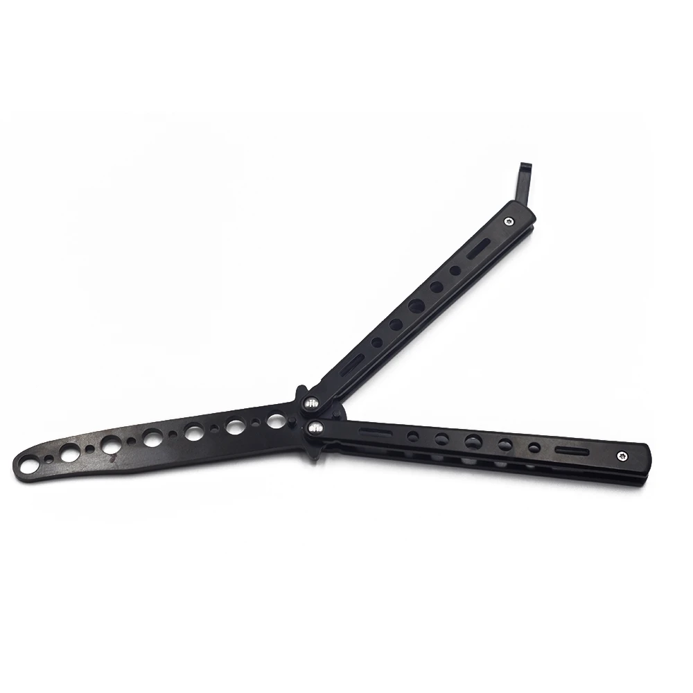 

Butterfly Knife butterfly trainer balisong training tool folding knife self defense knife Black not sharpened