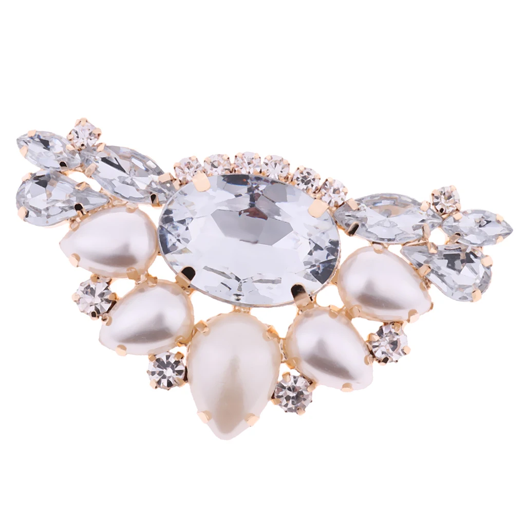 1pcs Versatile shoe clips Artificial Pearl Rhinestone Crystal Wedding Shoe Clips High-heel Buckle