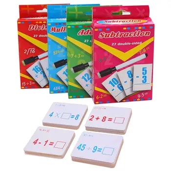 

Division Addition Operation Paper Erasable Cards with Pen Math Learning Kids Toy student tool improve math ability Education toy