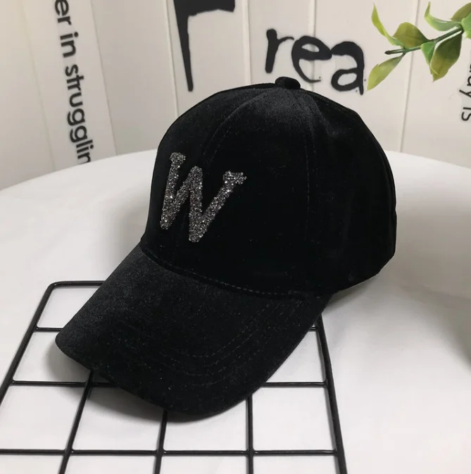 Новая шляпа Дамы Стразы бейсболка с буквами Корейская версия тенденции британской моды диких ретро японские теплые кепки
