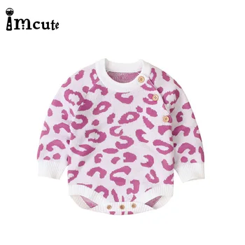 

Newborn Infant Baby Leopard Baby Girl Boy Thick Romper Warm Winter Carto Fleece Romper Jumpsuit Soft Pajamas Clothes 2020 Newest