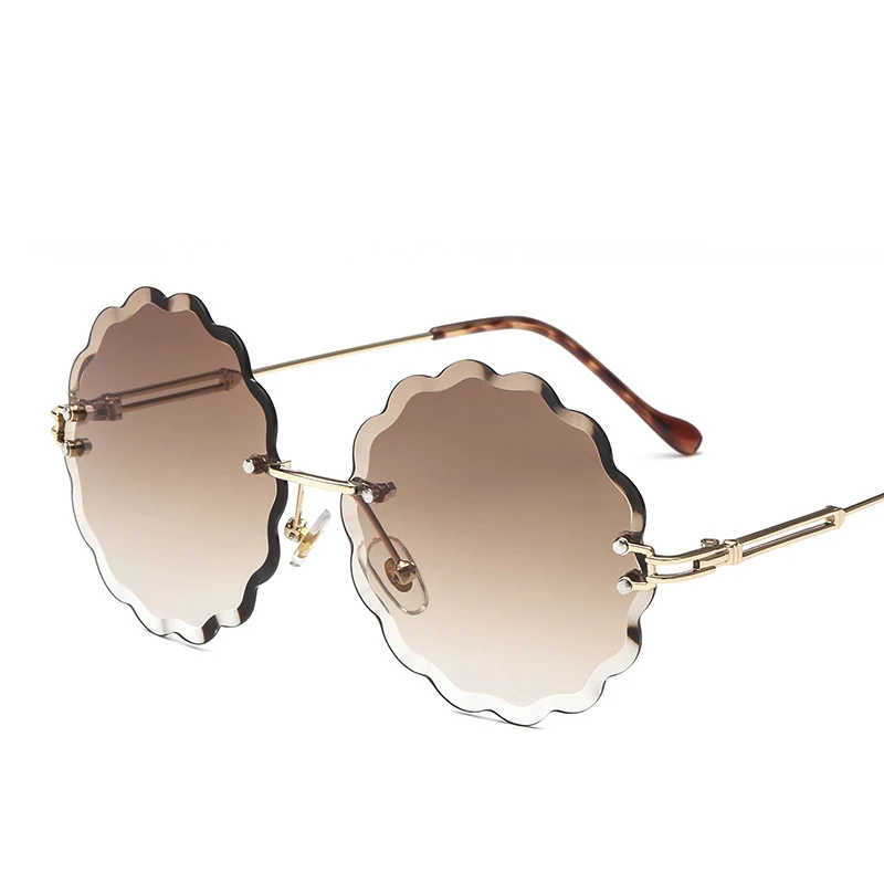 Rimless Round Sunglasses Women Men Gradient Vintage Sunglasses Luxury Retro Mens Sun Glasses Brand Designer Small Eyewear - Цвет линз: 3