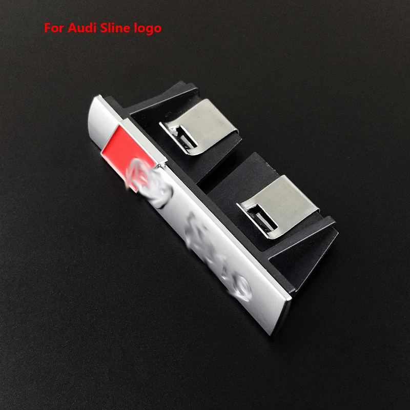 

For Audi A1A3A6LA7A8LQ5Q7A4L with sline logo Modified Grill car sticker Car Grill Badge Emblem