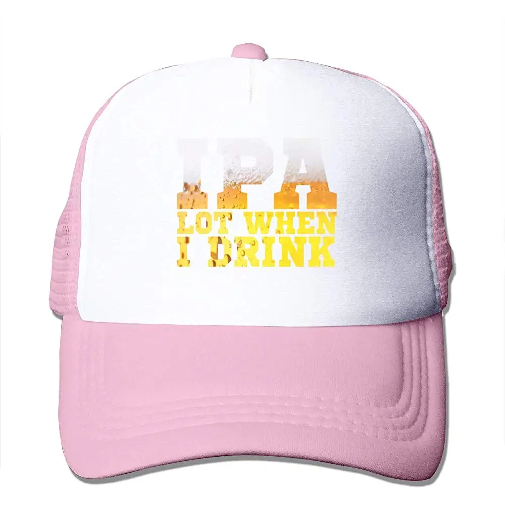 IPA много когда я пью сетки бейсболки унисекс Регулируемый Дальнобойщик стиль шляпа розовый