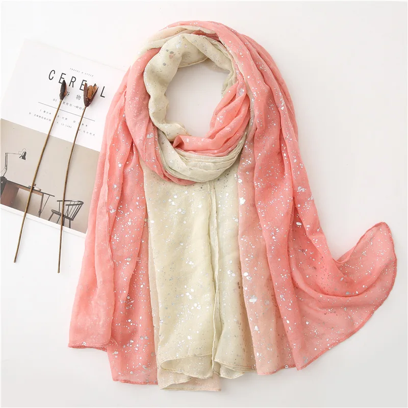 Fashion Ombre Glitter Shiny Dot Viscose Shawl Scarf Lady High