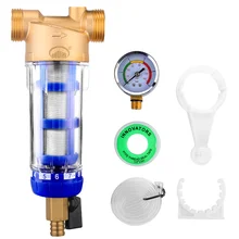 Front Water Purifier with Pressure Gauge To Back Flush The Central Whole House Large Flow Purification Tap Water Faucet Filter