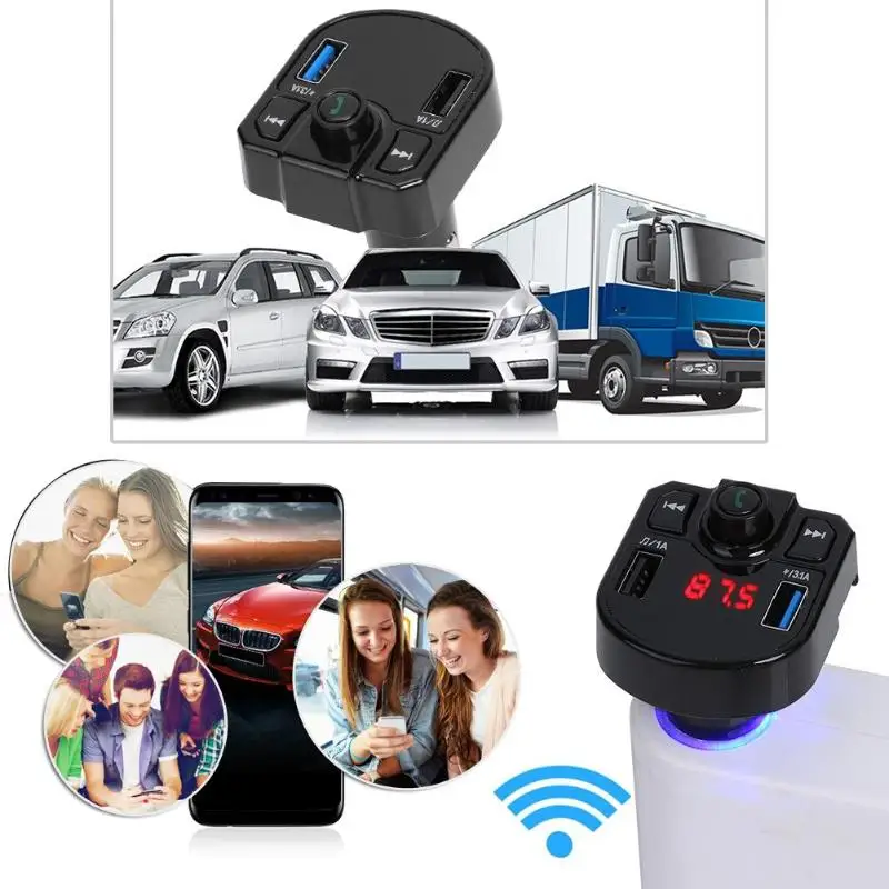 M9 5 V/3.1A автомобильное USB зарядное устройство Bluetooth комплект громкой связи mp3-плеер FM модулятор с ЖК-дисплеем и дисплеем напряжения батареи