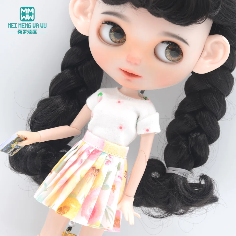Doll Accessories Doll Clothes Plush Doll Accessories 1pcs Blyth Doll Clothes fashion sweater three-piece Cardigan, skirt for 28-30cm Azone OB22 OB24 doll accessories