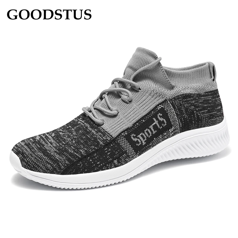 

GOODSTUS 2020 Hot Sale Men Sneaker Lace-Up Big Size Rubber Sole Mesh Vamp Soft-Sole Comfortable Breathable Wear-Resistant