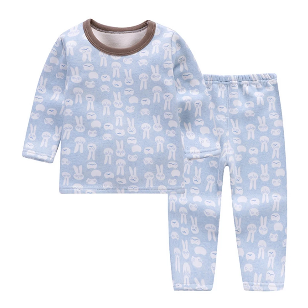 CYSINCOS/детское вельветовое плотное нижнее белье для мальчиков и девочек Теплые зимние пижамы для малышей Костюм jammies детские пижамы из 2 предметов - Цвет: Шампанское