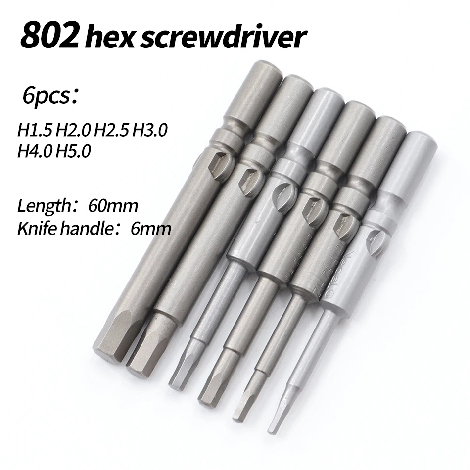 800/801/802 hexagonal elektrische schraubendreher bit 60mm mit magnetischen schraubendreher-satz S2 stahl – Detail 2