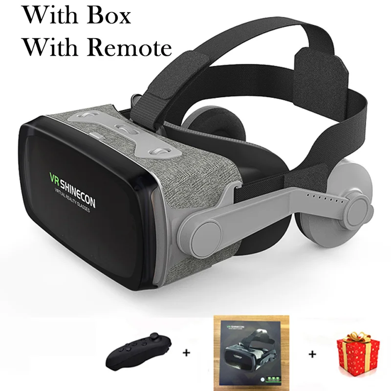 VR Shinecon 9,0 G07E 3 D шлем Viar 3D очки Виртуальная реальность гарнитура шлем стекла для очков для телефона смартфон Видео игровой набор - Цвет: With Box With Remote