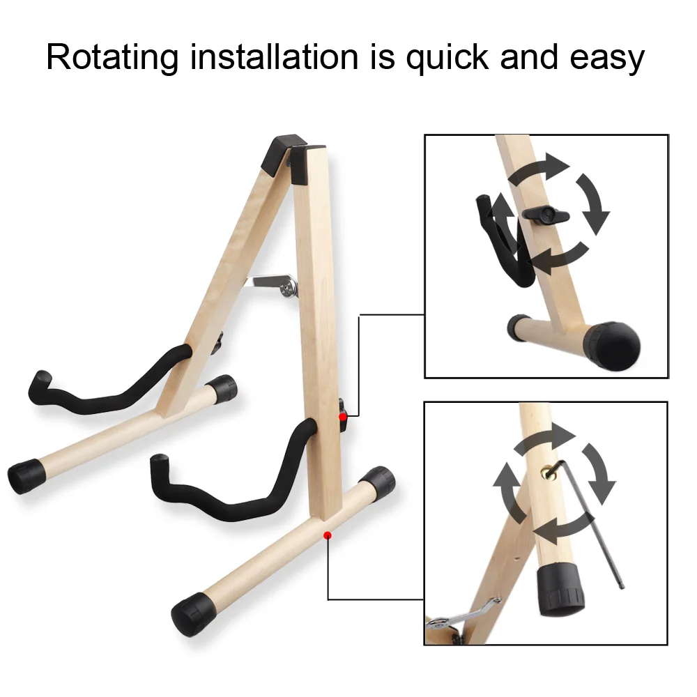 Портативный складной легкий деревянный штатив-подставка для акустической гитары, Электрический Бас Виолончель, струнный держатель для инструмента