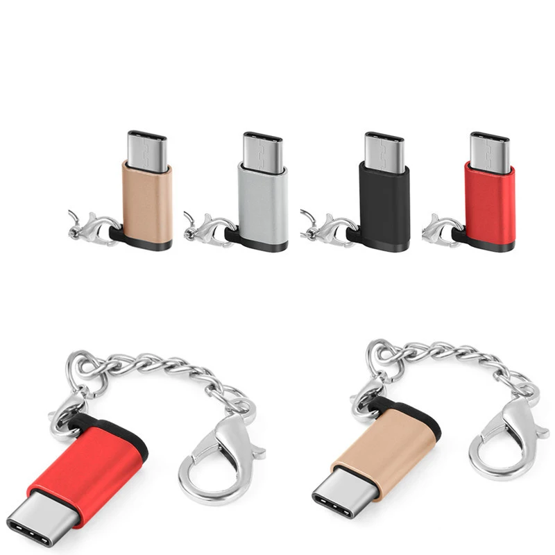 USB 3,1 OTG адаптер Micro USB к USB C адаптер Алюминиевый usb type C адаптер для зарядки данных Соединитель с цепью