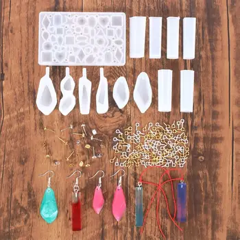 

137pcs Geometric Epoxy Resin Molds Kit Earrings Pendants Casting Silicone Molds for Handmade Jewelry Making DIY Craft
