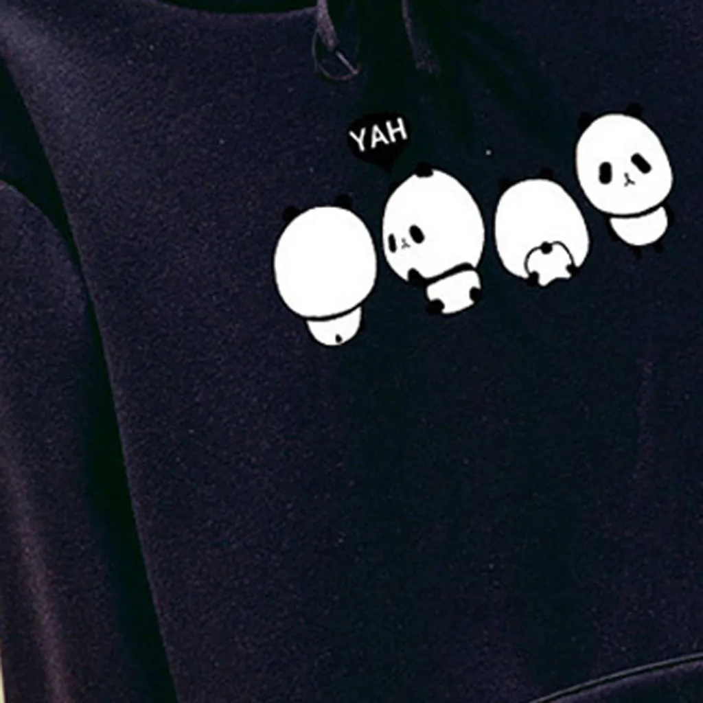 Jaycosin Fashion Autumn Women Loose Character Hoodie Pocket Sweatshirt Stylish Long Sleeve Comfortable Casual Pullover Top 107#4