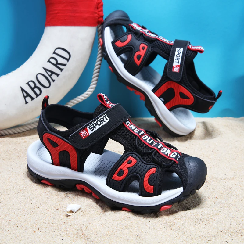 ULKNN Boy Sandals Baby Korean-style Small CHILDREN'S Sandals 2020 Summer New Style Leather BOY'S Sandals Big Virgin