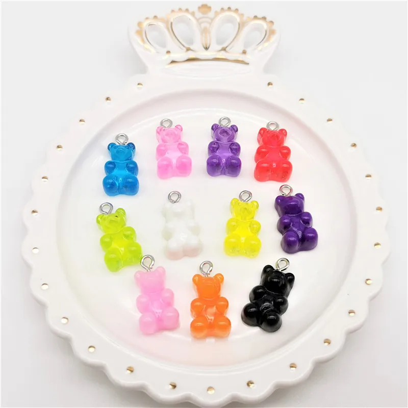 mixed 10pcs Новинка, 10 шт., имитация медведя, конфеты, полимерная коробка для слайма, игрушка для детей, амулеты, глина для моделирования, Набор для творчества, аксессуары, Детский пластилин, подарок - Цвет: mixed 10pcs