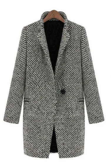 Одежда длинное женское серое пальто больших размеров зимнее пальто женское Manteau Laine Femme Hiver Vadim Zaful YL112