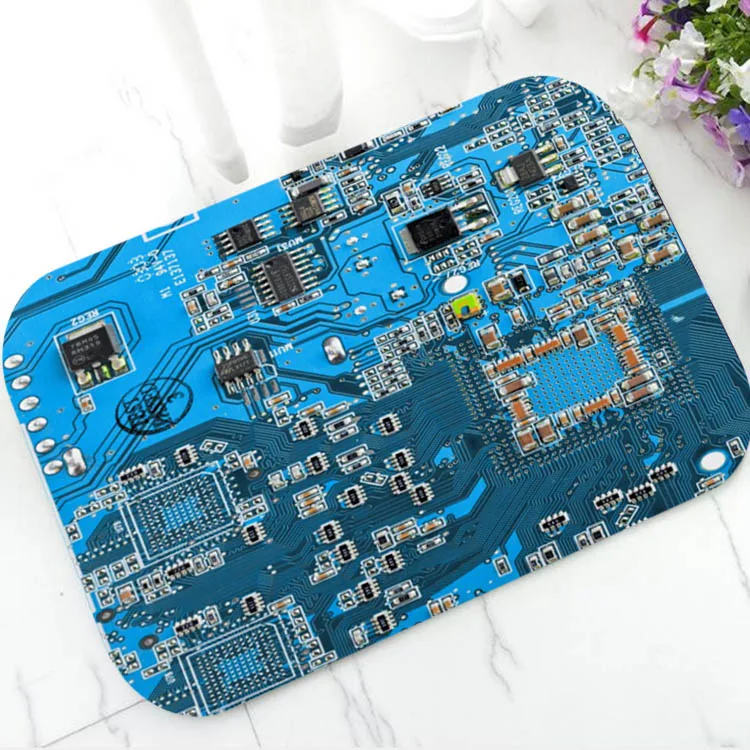 Fun Blue Green Geek Computer Circuit Board Doormat Door Mat for Bathroom Kitchen Technology Nerd Home Decor Gag Rug Carpet Gift | Дом и сад