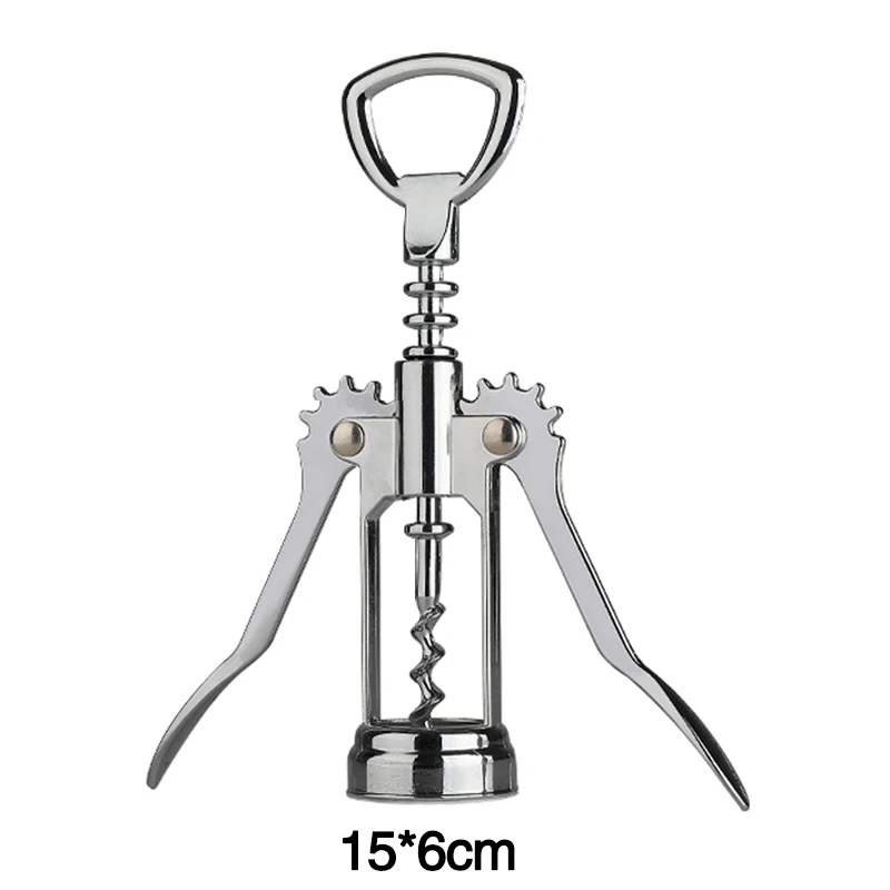 Zinc alloy 1 Штопор крыло Тип Пластик открывашка в виде инструменты из пробкового дерева выдвижной ручкой официанта в четырех ногах из цинкового сплава, цинковый сплав штопор из нержавеющей стали - Цвет: Zinc alloy 1