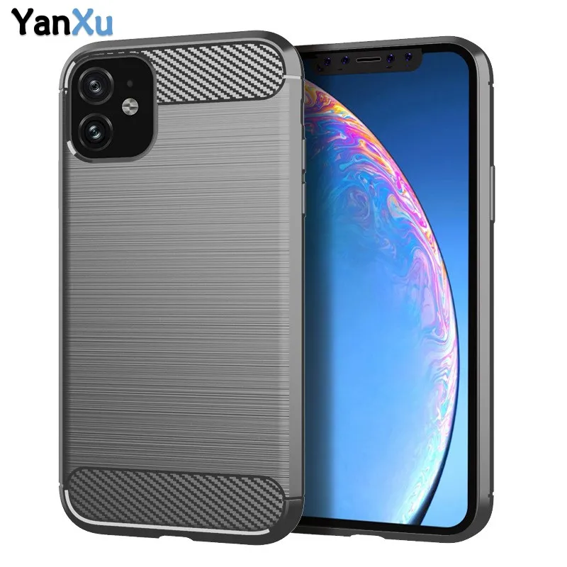 Силиконовый чехол из углеродного волокна для телефона iPhone 11 Pro Max XS XR MAX X 8 7 6S Plus