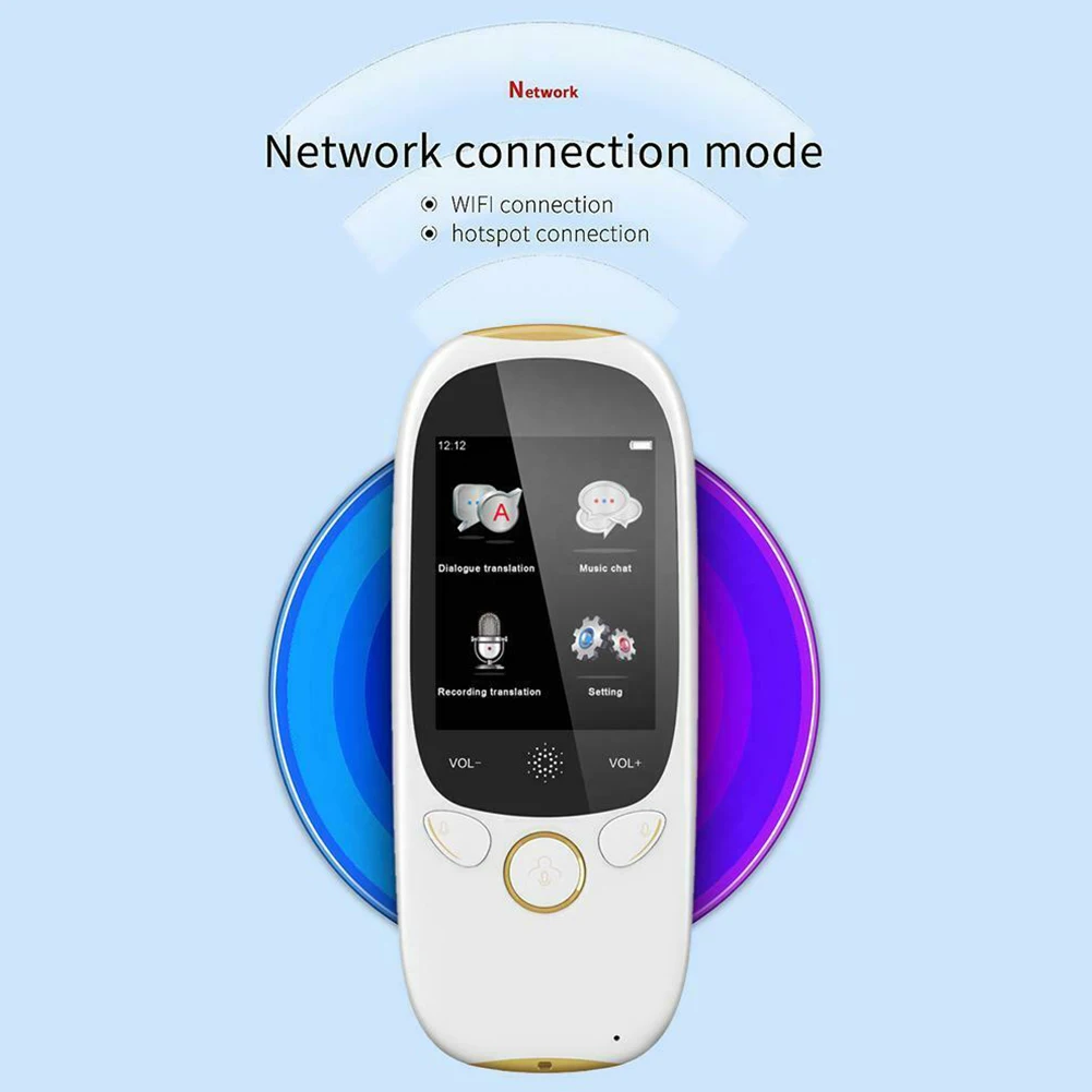 Смарт Bluetooth WI-FI 45 изучение языков Mini 2 дюймов мгновенный переводчик в поездке за границей, Запись голосовое устройство Перезаряжаемые