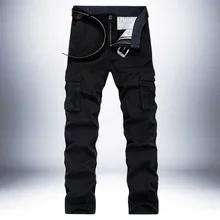 Модные повседневные брюки для мужчин; брюки-карго из хлопка с боковыми карманами; Свободные мешковатые брюки в стиле хип-хоп; Мужская одежда для бега