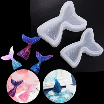 

Mermaid Rail Shape Silicone Epoxy Mold For Keychains Pendant Keychain Mold Clay DIY Epoxy Resin Molds Clay Mold Fish Rail Giifts