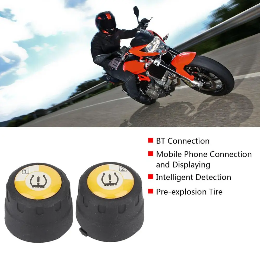 Мотоцикл TPMS BT система контроля температуры давления в шинах для iOS Android W Датчик шины