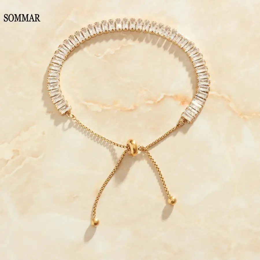 

SOMMAR summer style Gold Vermeil Female Friend bracelets Zircon, gypsophila erkek bileklik men jewelry