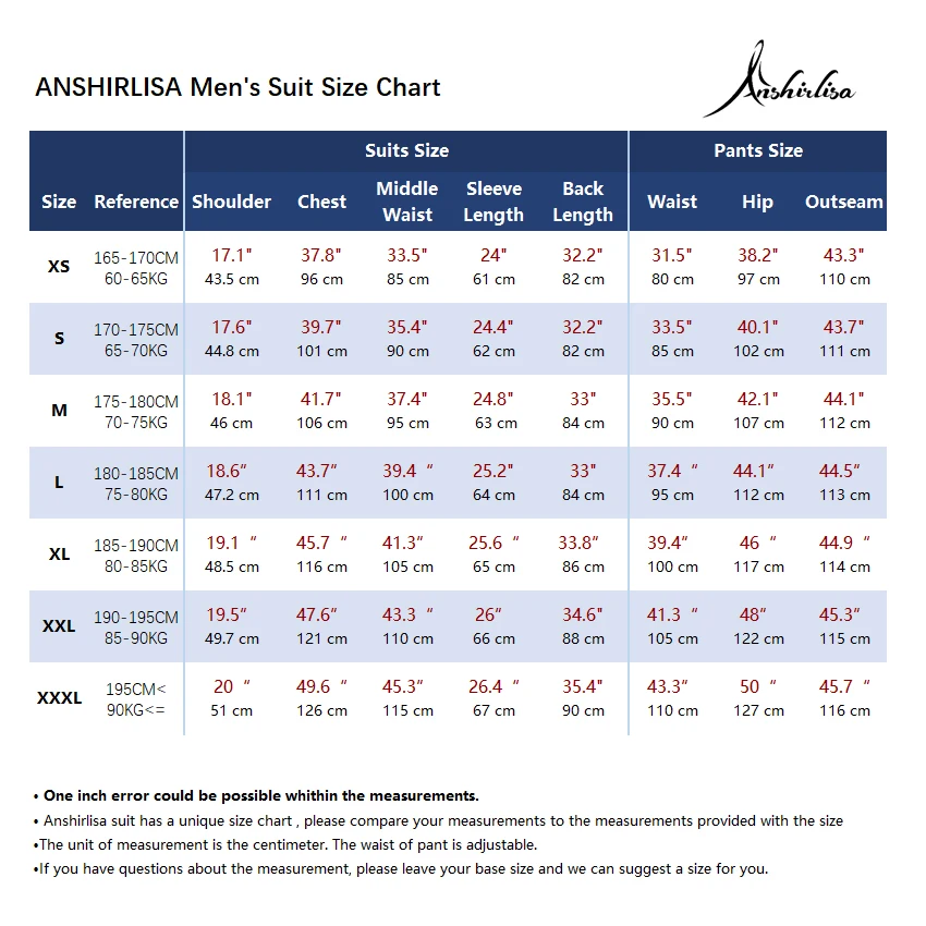 xs-3xl man suit 82+